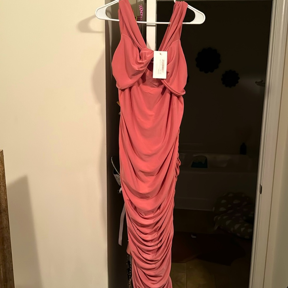 Pink maternity dress